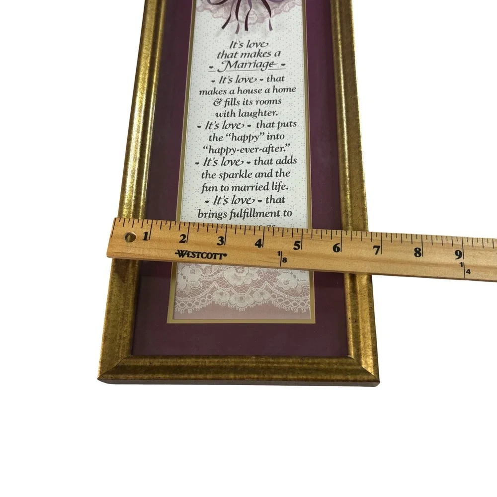 Imagine Design Marriage Framed‎ Wall Art Gold Purple Verse Wedding Gift Cottage